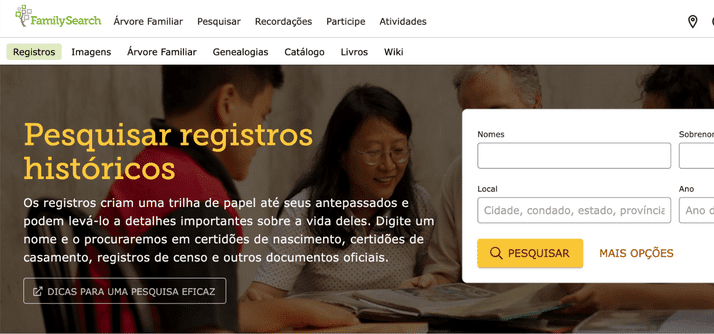 Pesquisar Certidão FamilySearch Nacionalidade